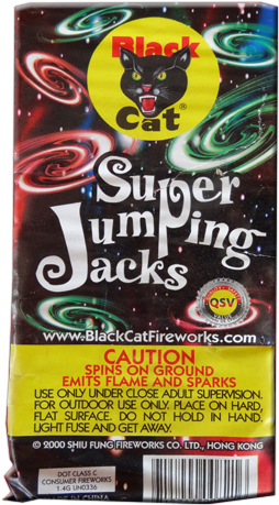 Super Jumping Jacks /4pk - Black Cat Fireworks (500x500), Png Download