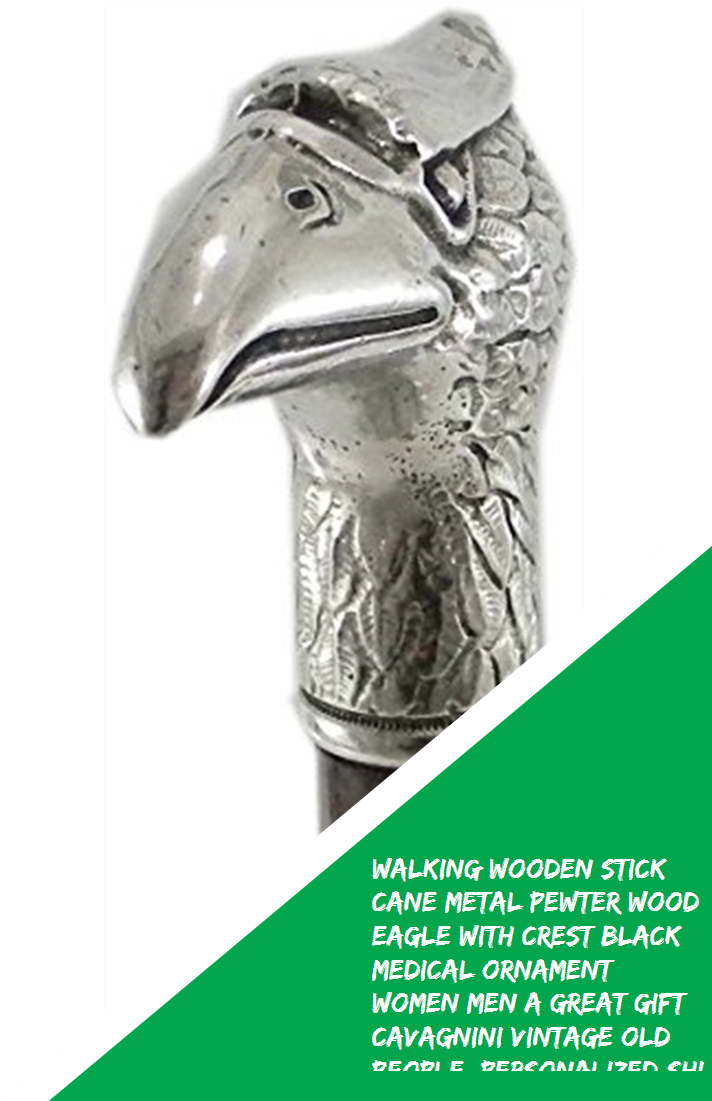 Walking Wooden Stick Cane Metal Pewter Wood Eagle With - Bronze Sculpture (735x1100), Png Download