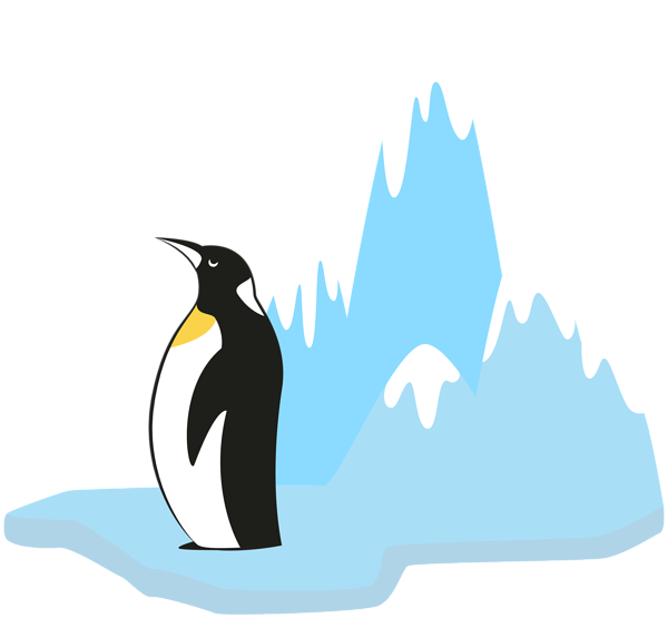 Penguin On Glacier Transparent Png Clip Art Image - Glacier Clipart (600x555), Png Download