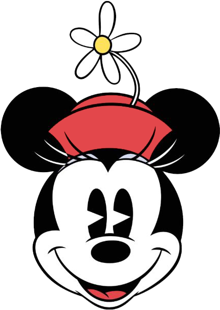 Classic Minnie Face 3 Mickey Ears, Mickey Minnie Mouse, - Classic Minnie Mouse Face (448x618), Png Download