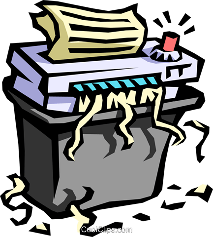 Office Paper Shredder Royalty Free Vector Clip Art - Paper Shredder Animated Gif (433x480), Png Download