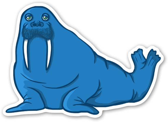 The Blue Walrus Sticker - Blue Walrus (600x445), Png Download