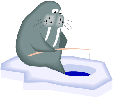 Baseball Walrus Cliparts - Fishing Walrus (400x360), Png Download