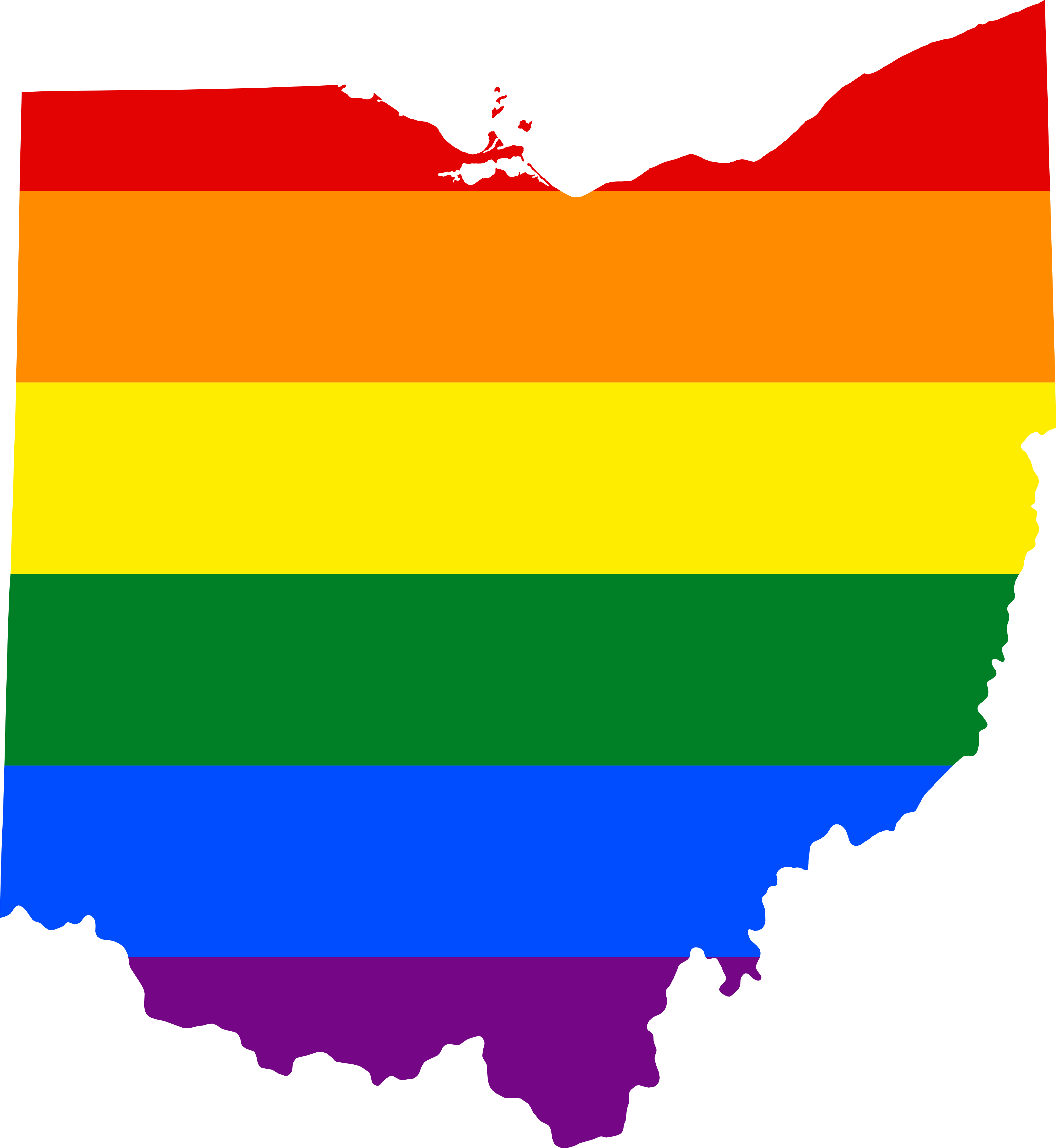 Lgbt Flag Map Of Ohio - Ohio Congressional Districts 2018 (3675x3995), Png Download