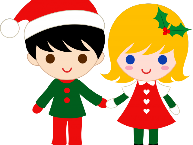 Free Christmas Elf Clipart - Cute Love Couple Clipart (640x480), Png Download