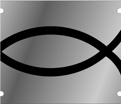 Christian Fish Stainless Steel License Plate - Circle (400x400), Png Download