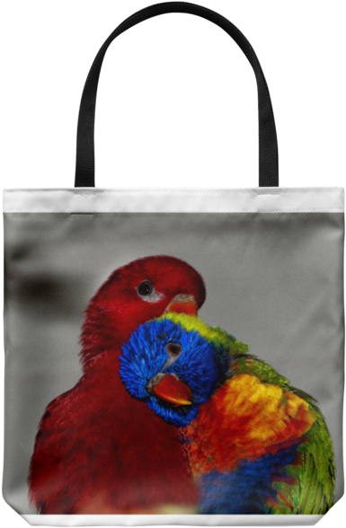 Birds In Love Tote Bag - Niedliche Regenbogen Lorikeet Paare Mousepad (600x600), Png Download