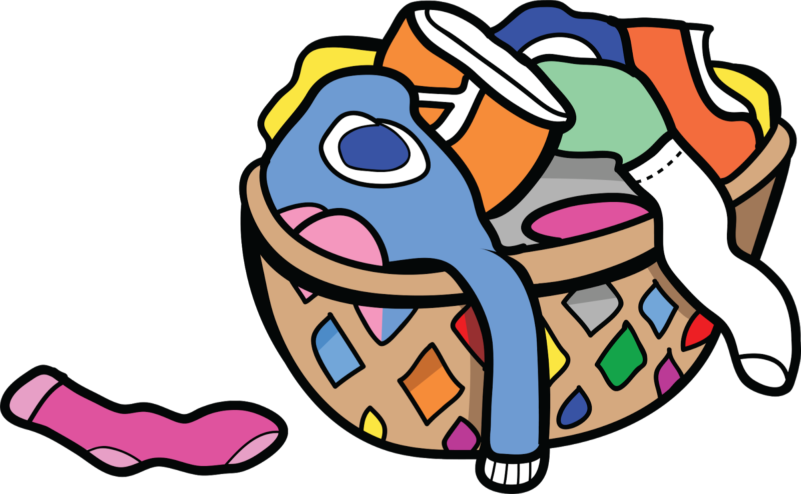 Svg Free Download Boy Clipart Laundry - Dirty Clothes Hamper Clipart (1600x988), Png Download