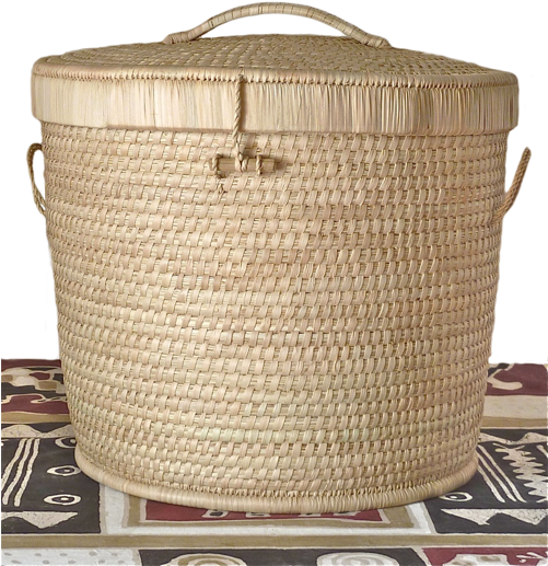 Palm Leaf Laundry Basket - Basket (500x640), Png Download