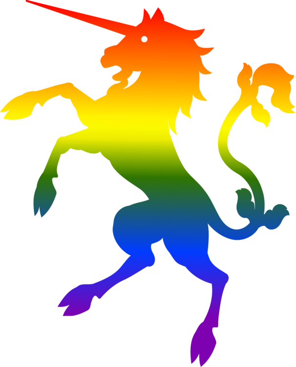 Rainbow Flag Unicorn Mythology - Rainbow Unicorn Clip Art (605x750), Png Download