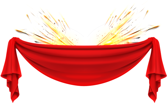 Red Festive Ribbon Decoration Vector - Red Veil (1024x470), Png Download