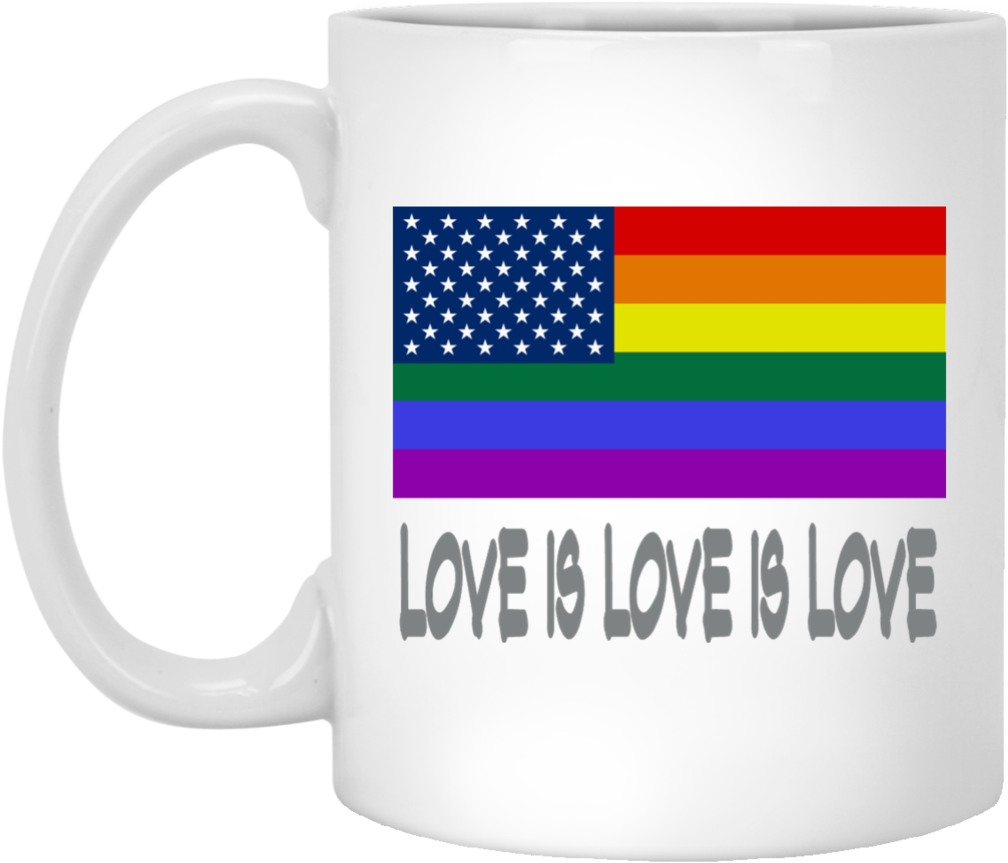 Love Is Love Is Love Rainbow Flag - U.s. Flag: The Thin Green Line Sticker (rectangle) (1024x1024), Png Download