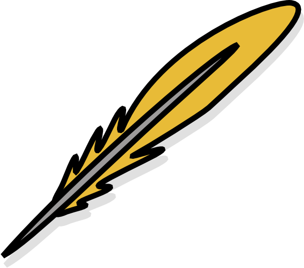 Feather Clipart Black And White (600x530), Png Download