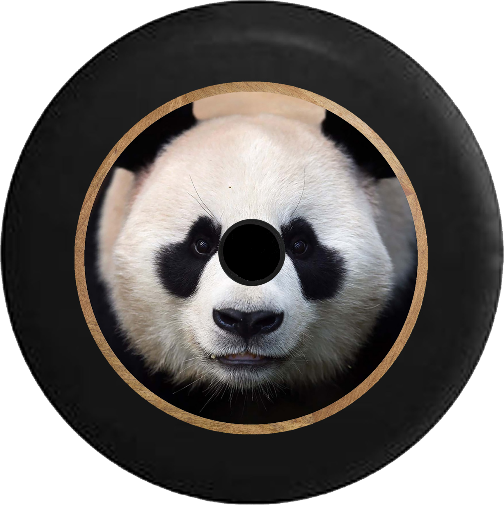 Jeep Wrangler Jl Backup Camera Cute Panda Staring Back - Front View Of A Panda (1732x1737), Png Download