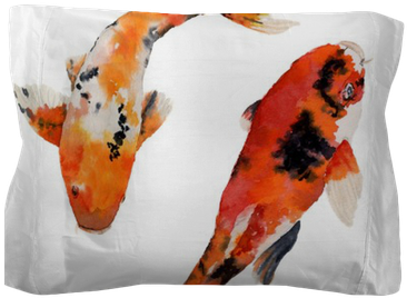 Watercolor Oriental Rainbow Carp Set - Koi Fisch Aquarell (400x400), Png Download