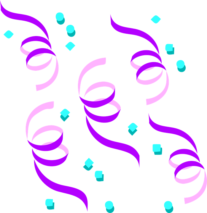 Party, Decorative, Fun, Ribbons, Swirls, Tapes, Swirl - Confetti Clip Art (621x640), Png Download