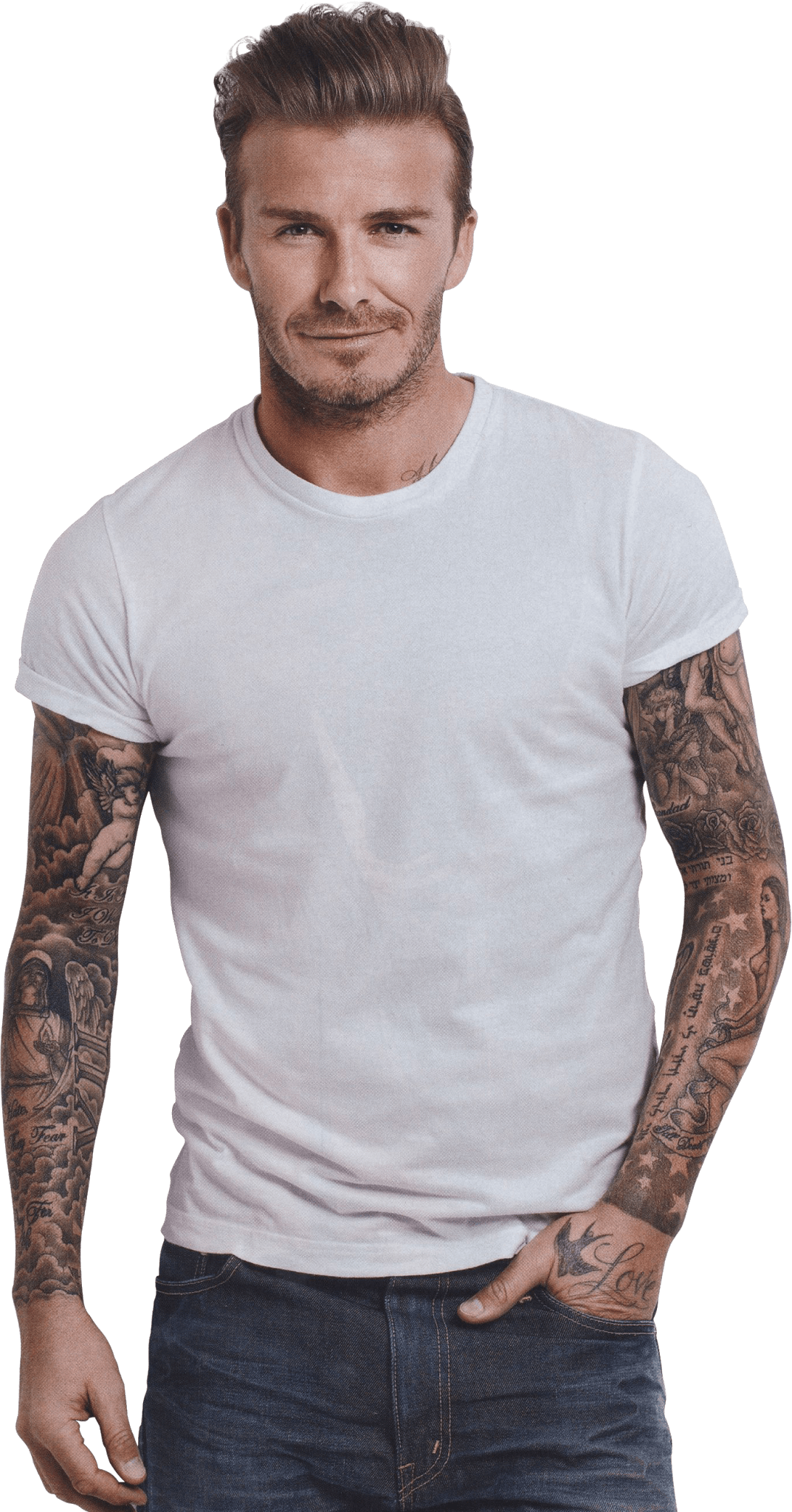 David Beckham Tattoos Png - David Beckham Mens Health 2012 (1073x2048), Png Download
