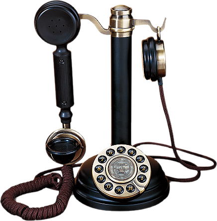 Share This Image - Telephone Vintage Blackand White (436x445), Png Download
