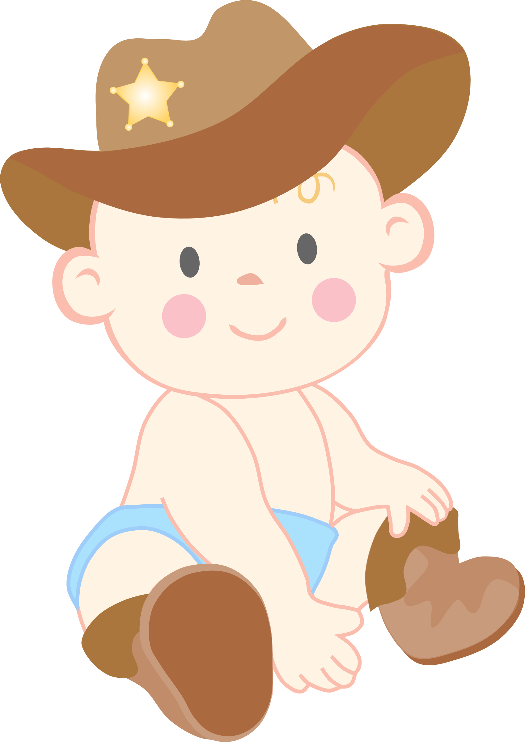 Baby Clipart Png - Bebe Vaquero Dibujo (1699x2401), Png Download