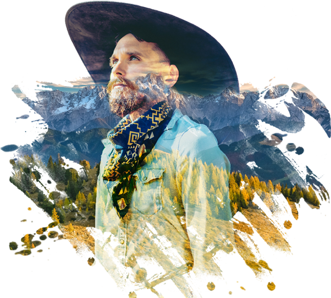 Old Leaves Double Exposure Paint Splatter Cover Art - Exposure (648x583), Png Download