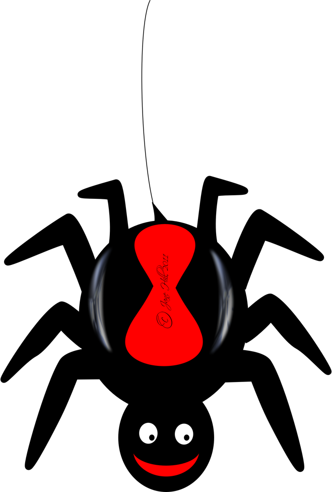 Spider Clipart Free Images A - Red Back Spider Free Clip Art (659x975), Png Download