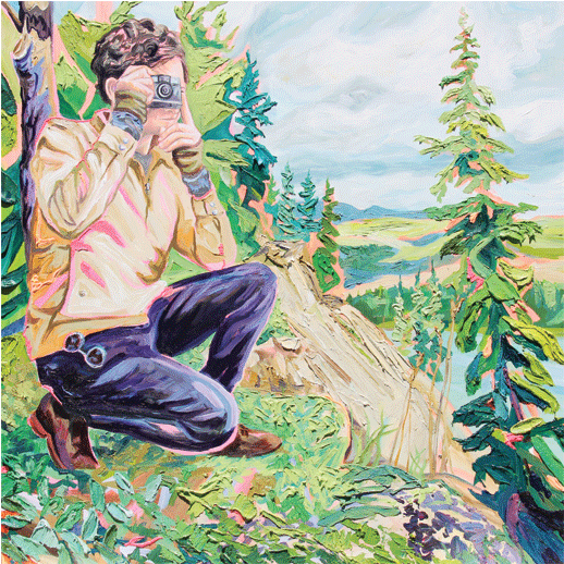 Sarah Carlson, Is That A Bear, Oil And Acrylic On Panel - Panel Painting (517x660), Png Download