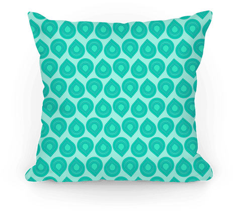 Retro Teal Tear Drop Pattern Pillow - Torebka Wizytowa Czarno Srebrna (484x484), Png Download