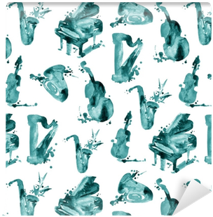 Decorative Watercolor Splash Music Seamless Pattern - ジャズピアノはじめよう! 自由現代社 (400x400), Png Download