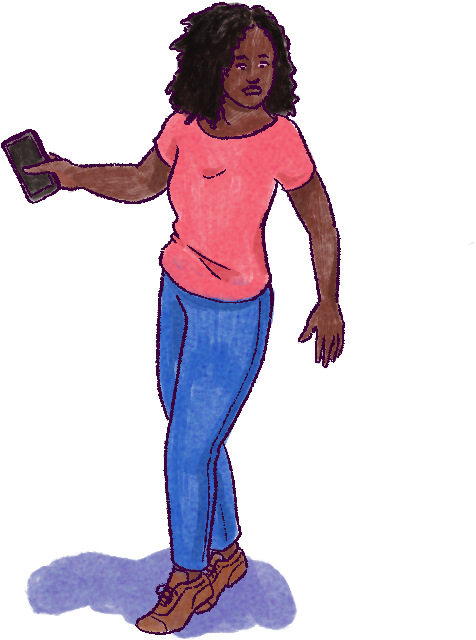 Employee Walking With Smartphone - Smartphone (800x800), Png Download