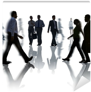 Silhouettes Of Business And Casual People Walking Wall - Silhouette (400x400), Png Download