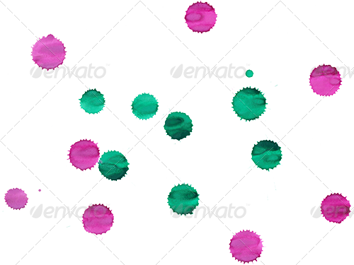 Watercolor Drops And Splatters - Heart (500x375), Png Download
