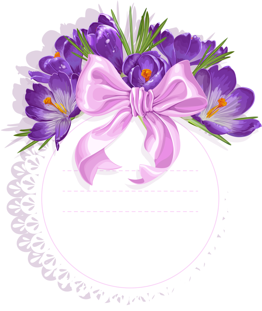 Png Scrapbook Clip - Etiquetas Con Flores Moradas (869x1024), Png Download