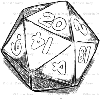 D20 - Black And White D20 (400x400), Png Download