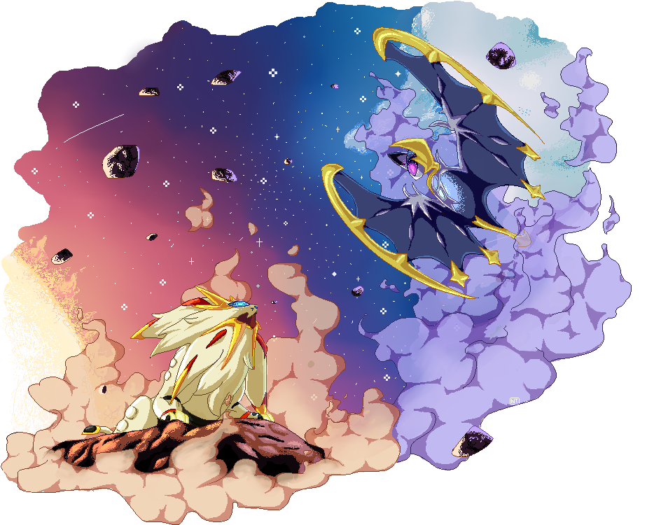 Solgaleo And Lunala Fanart (1000x800), Png Download