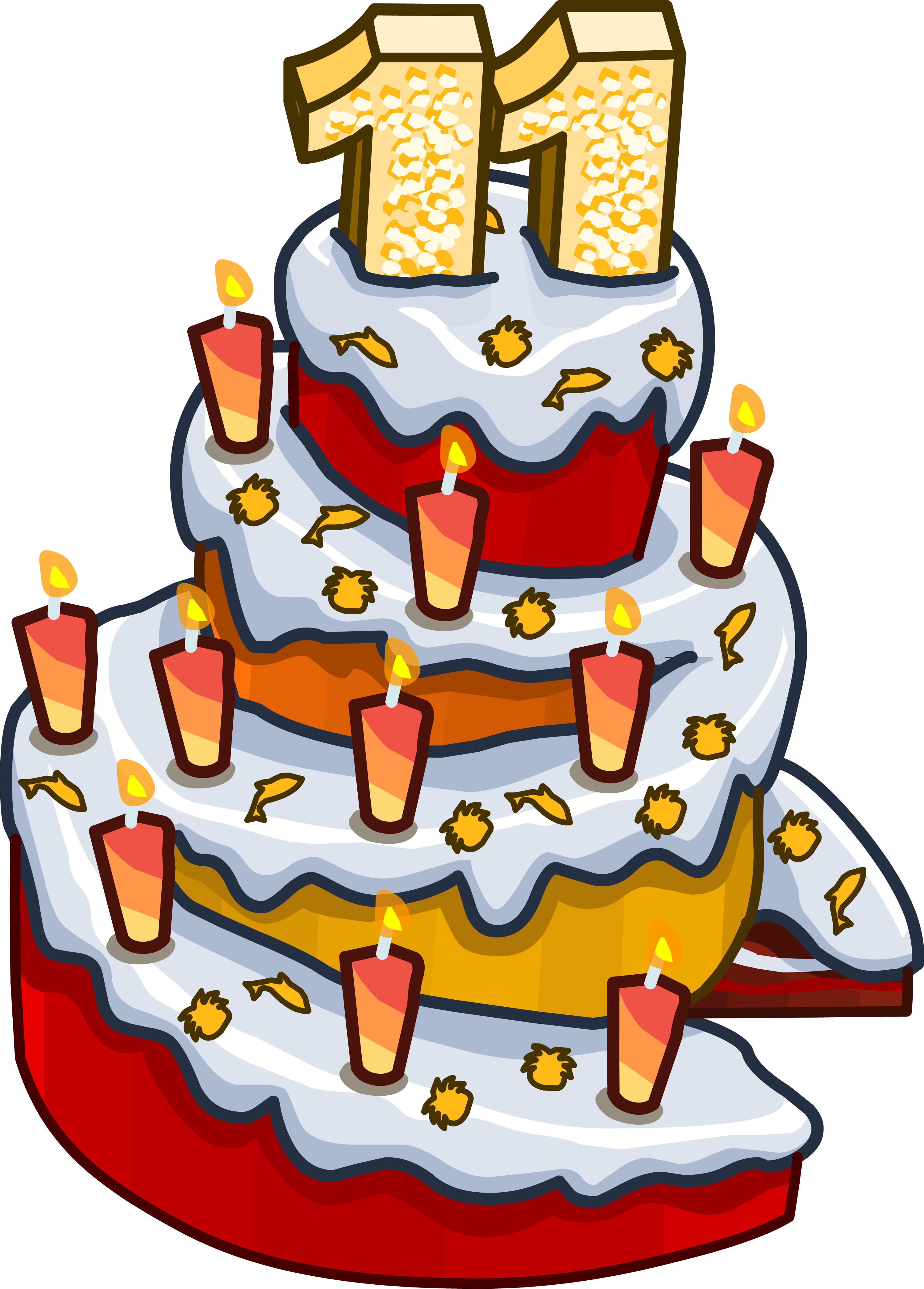 11th Anniversary Party Cake - 11th Cake Png (2994x4174), Png Download