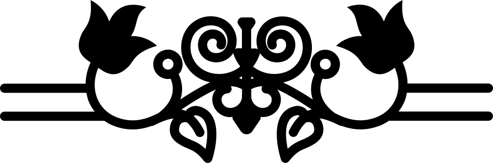 Floral Vines With Leaves And Borders Comments - Vines Border Black And White (980x324), Png Download
