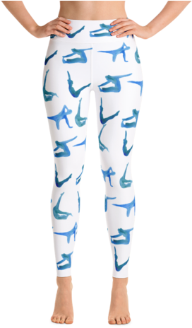 Watercolor Pilates High Waisted Leggings - Boombox Yoga Hose - Yoga Leggings - Yogahosen - Süße (480x480), Png Download