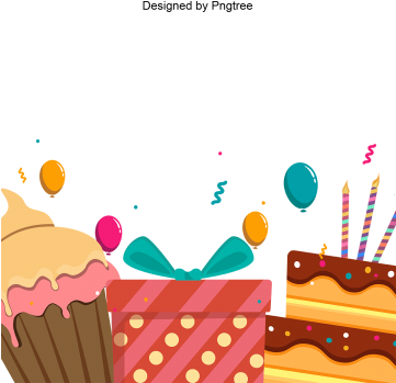 Happy Birthday With Cake And Gift, Happy Birthday, - Birthday (360x360), Png Download