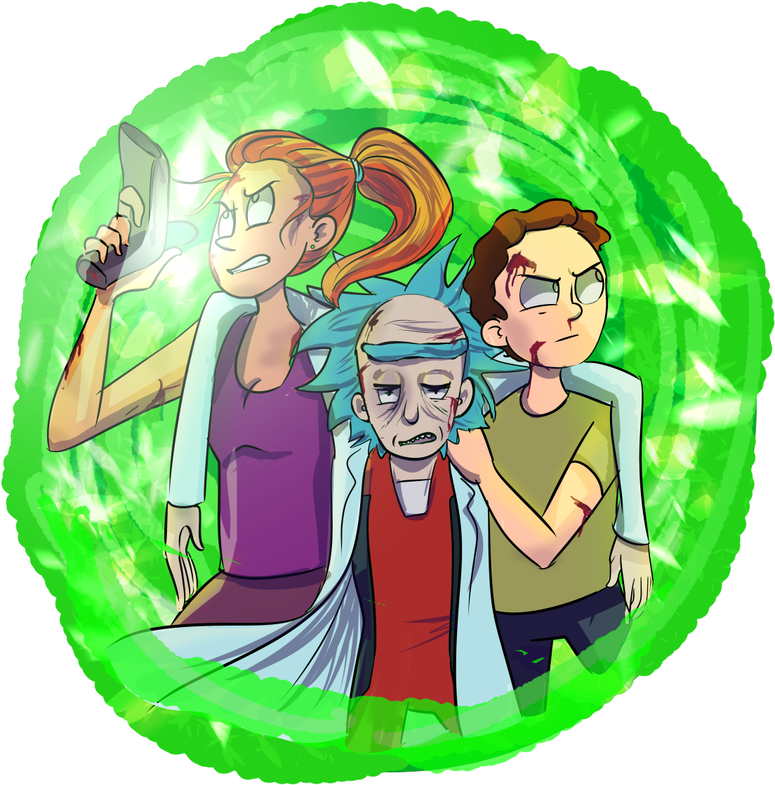 Rick And Morty Rick Sanchez Green Cartoon Human Behavior - Rick And Morty Circle (1280x1290), Png Download
