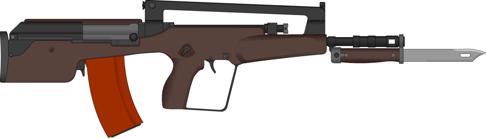 Vector Rifle Bullpup - Rifle (1673x478), Png Download