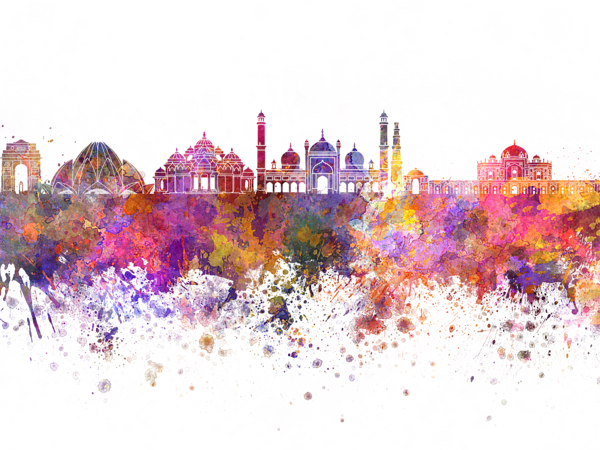 Click And Drag To Re-position The Image, If Desired - Painting Of Delhi (600x450), Png Download