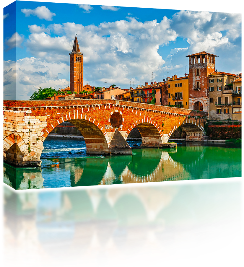 Bridge Ponte Pietra - Ponte Pietra (1024x1024), Png Download