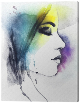 Woman Portrait - Art Print: Ismagilova's Woman Portrait .abstract Watercolor (400x400), Png Download
