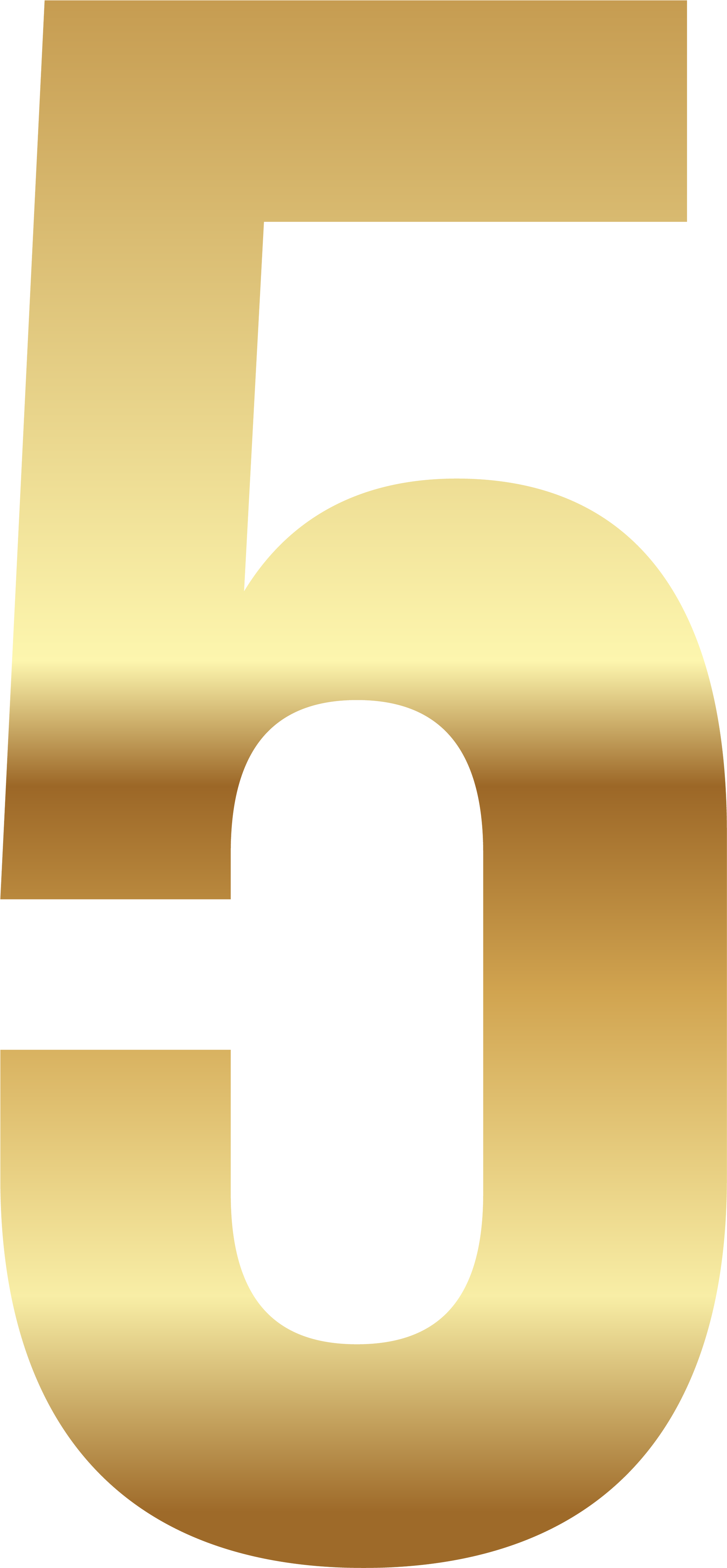 Gold Number Five Png (2259x4644), Png Download