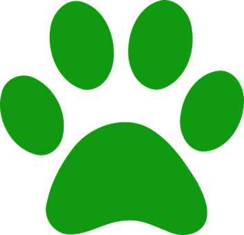 Paws Print Dog Green Paws Dog Dog Dog Dog - Dark Green Paw Print (353x340), Png Download