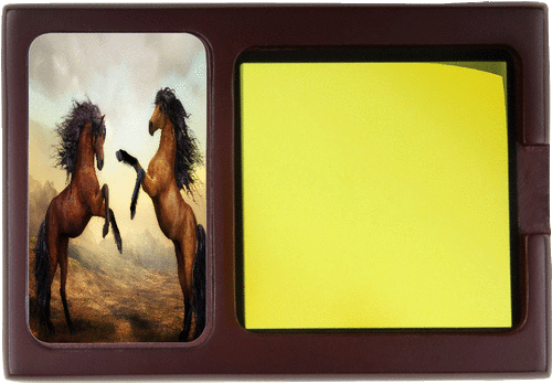 Sticky Note Holder 2 Horse Design - Horse (500x500), Png Download