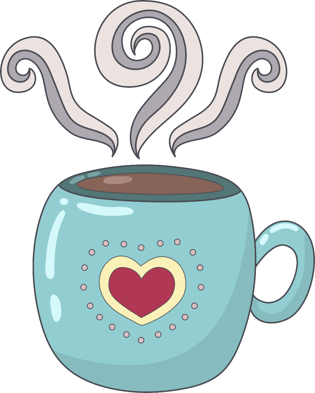 Hand Painted A Cup Of Hot Coffee Png Transparent - Portable Network Graphics (1024x1276), Png Download