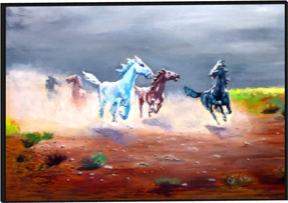 Large Zoo Mural 16 - Wild Horses (974x974), Png Download