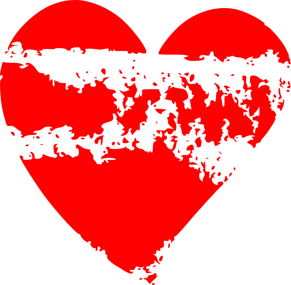 Heart Clipart Grunge - Coração Png Sem Fundo (1000x977), Png Download