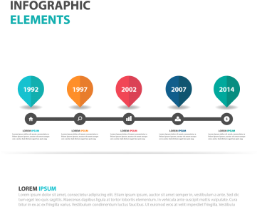 Abstract Colorful Pin Business Infographics Elements, - Presentación Plan De Trabajo (360x360), Png Download